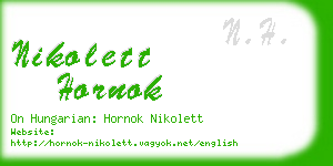 nikolett hornok business card